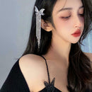 Female Elegant Butterfly Shiny Tassel Hairpin Sweet Side Hair Decors Clips E6B4