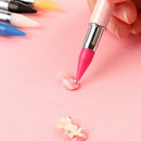 Dual Heads Gem Picking Point Drill Pen Diamond Painting Wax Pencil (Pink) Newly