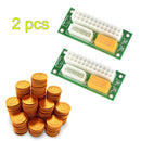 2pcs ATX 24Pin to SATA Molex 4Pin Dual PSU Power Card Newly