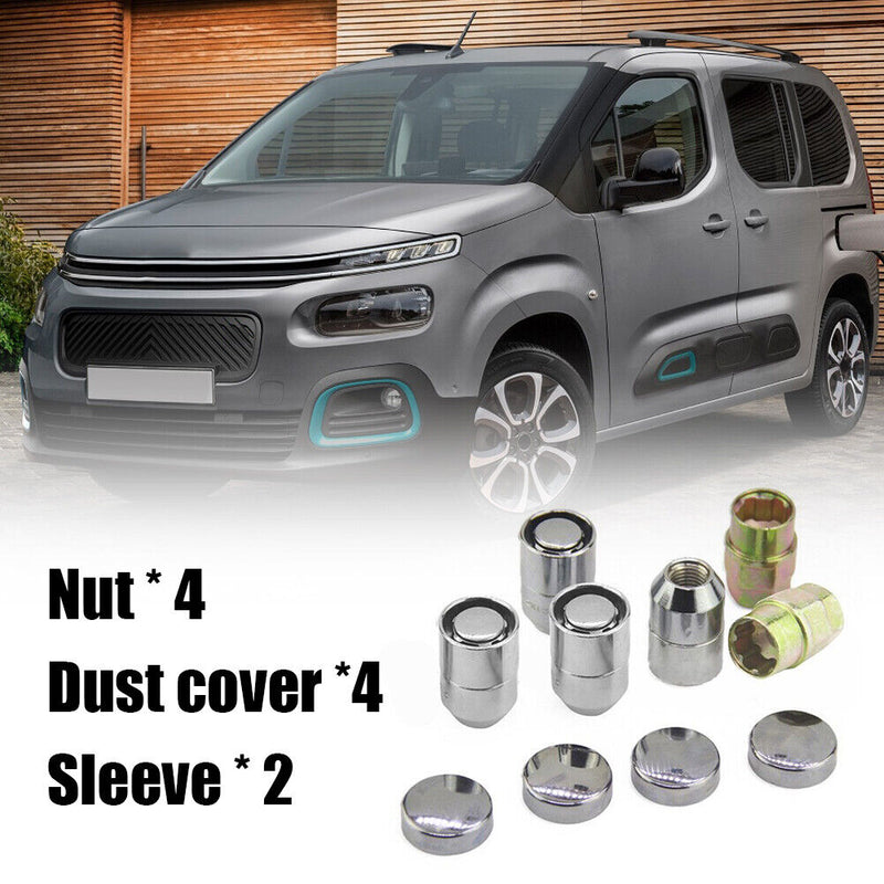 4pcs M12x1.5 12mmx1.25 Anti Theft Lug Nuts Universal Wheel Nuts + 2 Keys Se