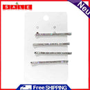 4pcs Elegant Rhinestone Hair Clips Girl Bars Women Simple Hairpins Headwear