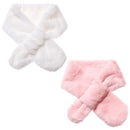 Gift Solid Color Winter Comfortable Neck warmer Kids Scarf Imitation Rabbit Fur