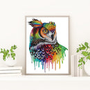 #A Partial Cross Stitch 14CT Cotton Thread Rainbow Owl DIY Counted Embroidery Ki