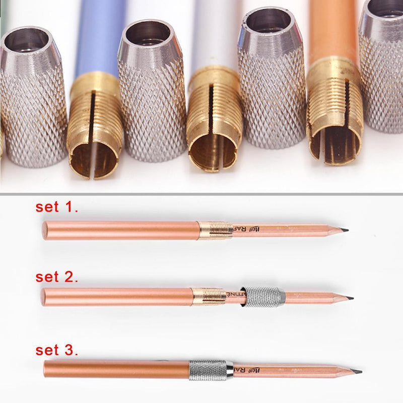 Metal Single Head Pencil Extender Holder Sketch School Office Write Tool Newly