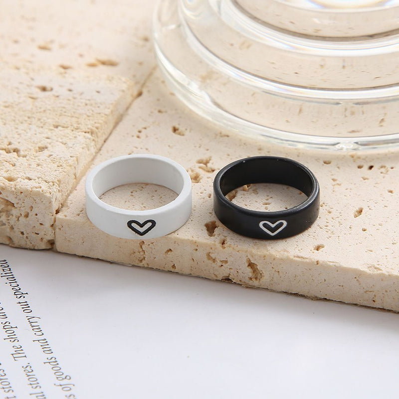 Weddings Romantic Couple Rings Rings Combination Black White Love Lover Gifts