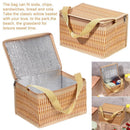 Keep Warm Insulated Lid and Handle Wicker Picnic Basket Rattan Bag Waterproof