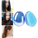 Round Shape Hair Comb Egg Sequin Anti-Static Massage Styling Brush (Blue)
