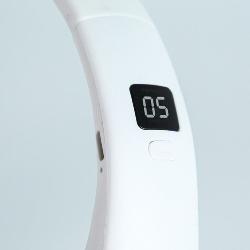 Bladeless Hanging Neck Fan Portable Mini Leafless Fans (White with Display)