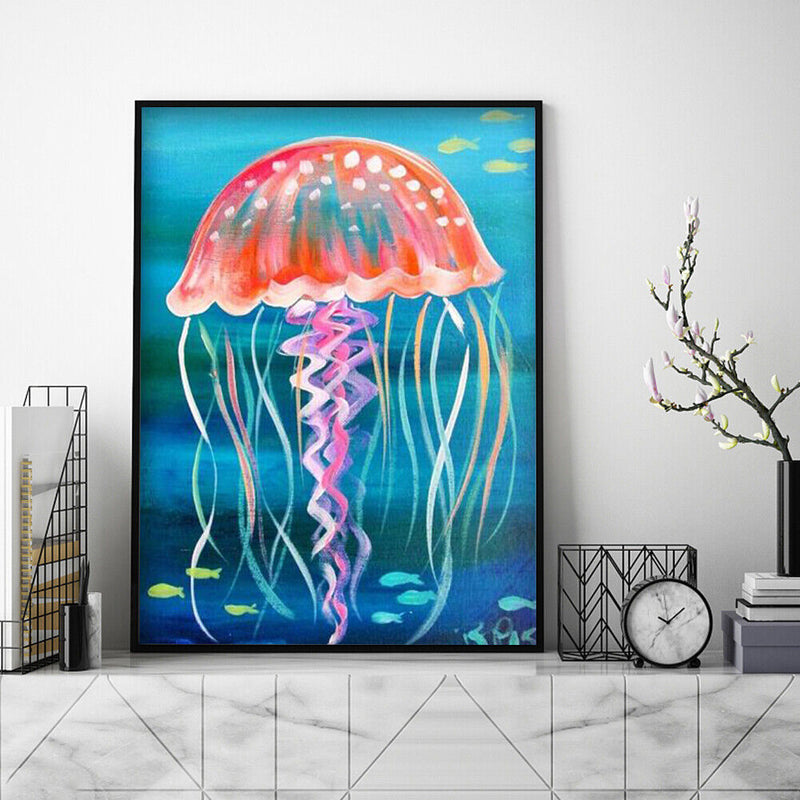 Marine Life Colouring Oil Canvas Pictures DIY Hand Painted Paint By Numbers Kit