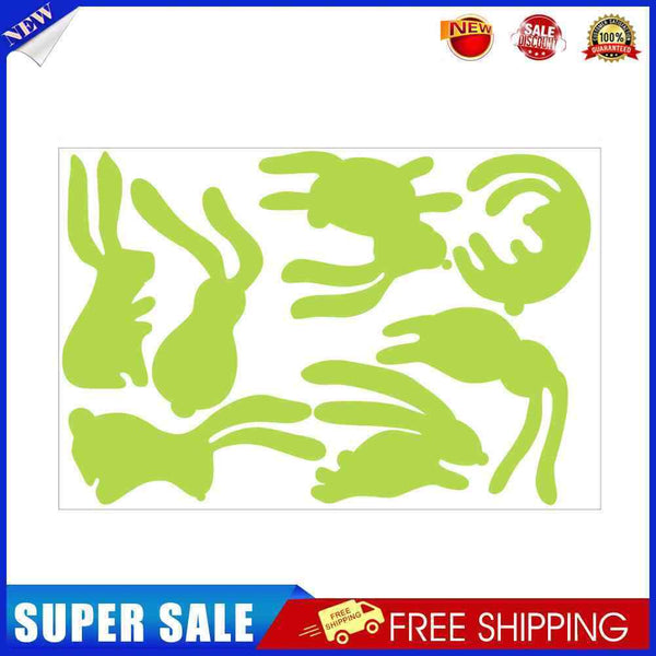 Easter Bunny Stickers PVC Luminous Festival Decals Window Kids Room Decoration