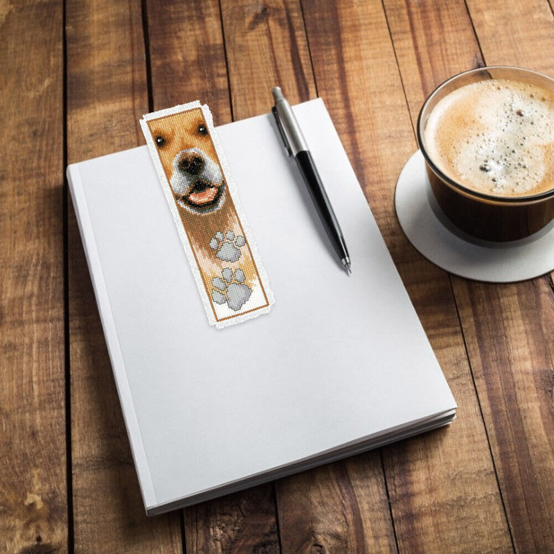 2pcs Animal 2-Strand 14CT Counted Cross Stitch Bookmarks (Dog- XJL013)