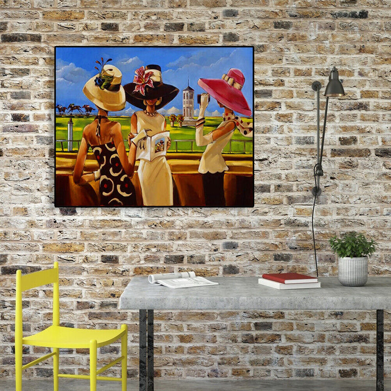 Painting By Numbers DIY Kit Gossip Women Hand Painted Canvas Oil Art Picture