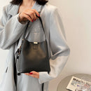 Fashion Mini PU Leather Handbag Tote Pure Color Shoulder Crossbody Bucket Bag