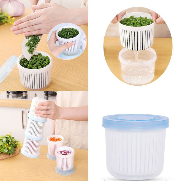 Double Layer Vegetables Sealed Keeper Fresh Storage Box Vegetable Storage Box