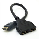 HDMI Video Splitter Cable 1 In 2 Out Adapter for LCD Monitor Projector DVD