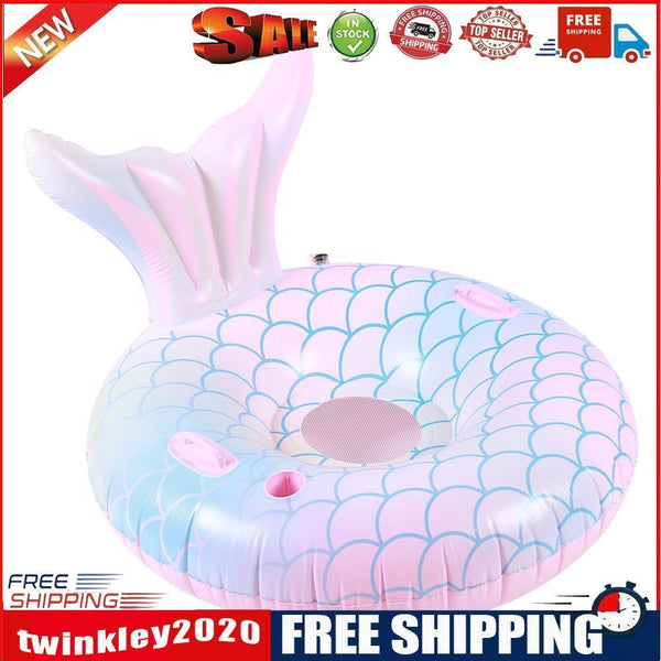 Summer Inflatable Pool Floating Water Hammock Lounger Chair with Cup Holder