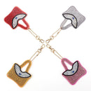 4pcs DIY Full Drill Special Shaped Diamond Painting Handbag Shape Key Rings