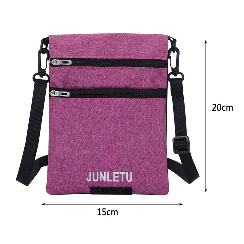 Waterproof Travel Shoulder Neck Bag Messenger Passport Holder (Rose Red)