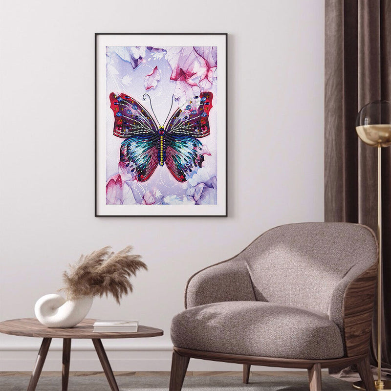 5D Diamond Painting Partial Special Drill Butterflies Picture of Rhinestone