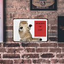 Beware of Cat Retro Metal Plate Tin Sign Plaque Poster for Bar Club Cafe