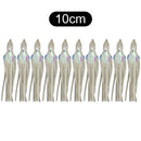 10x Bionic Octopus Fishing Lures 10cm Artificial Soft Bait (Luminous White)