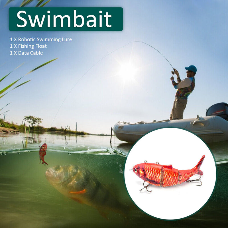 Robotic Fishing Lure Electric Wobbler 4-Segment Auto Swimbait USB (BL-2044)