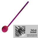 2 in 1 Reusable Drinking Straws Household Milk Tea Straw Spoon (Purple)