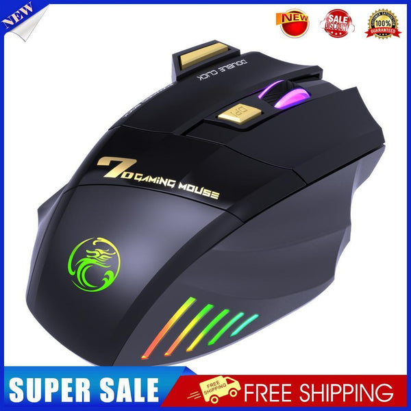 iMice GW-X7 7 Buttons Rechargeable RGB Wireless Mute Ergonomic Gaming Mouse