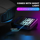Vehicle Car Temporary Parking Card Phone Number Plate Solar Night Light