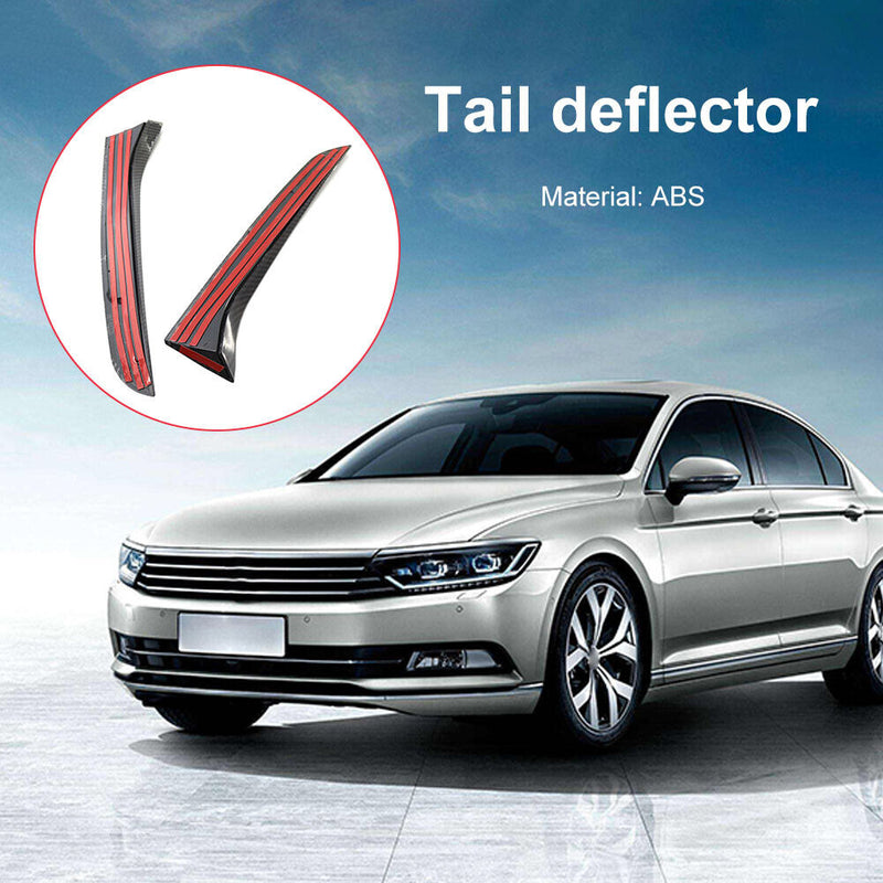 2pcs Rear Window Wing Trim Covers Carbon Patter Spoiler Canards Splitter
