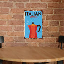 Tin Plates Wall Signs Retro Painting Italian Coffee Metal Plate Poster for Bar