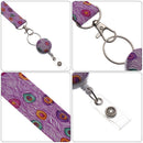 Card Holder Printed Fabric Retractable Necklace Lanyard Hanging Rope Neck Strap