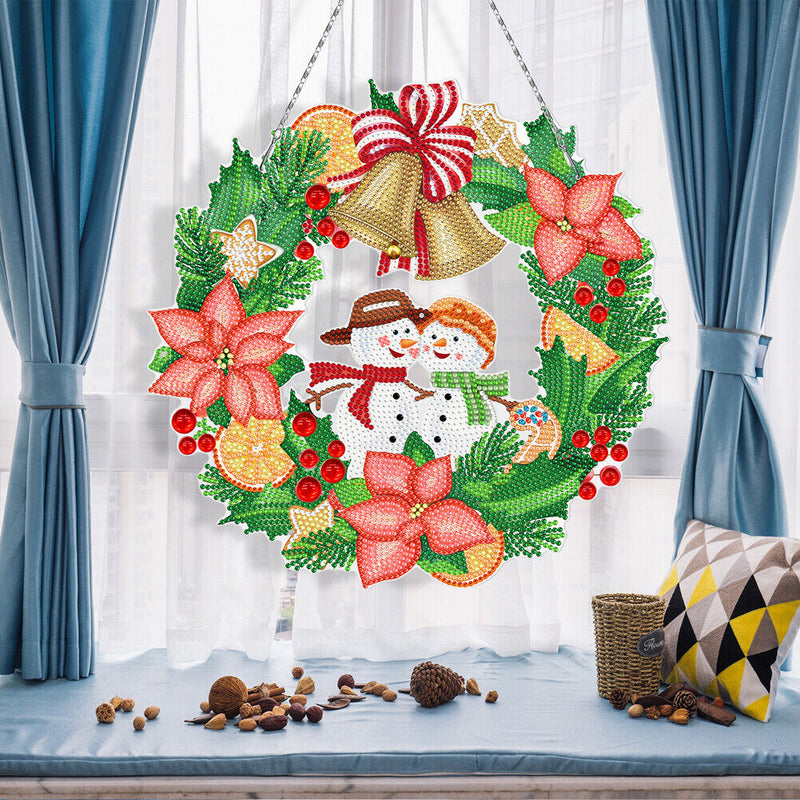 Double Snowman Diamond Painting Garland Pendant DIY Handmade Craft Gift (YH37