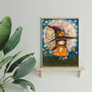 Hand Painted Little Witch Paint By Number DIY Frameless Oil Picture Home Decor