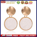 Round Metal Dangle Earrings Korean Geometric Heart Pendant Women Eardrop Jewe