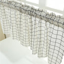 2pcs Short Curtain Shading Home Decor for Window Screen (White Grid)
