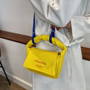 Mini PU Leather Handbag Fashion Hitting Color Crossbody Portable Shoulder Bag