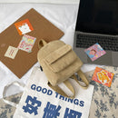 Women Mini Backpack Corduroy Girls Bookbags Retro Travel Rucksack (Khaki)