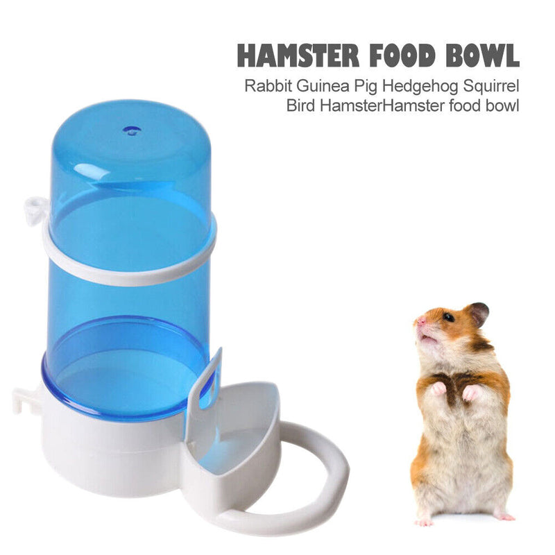 Small Pet Guinea Pig Food Dish Bowl Squirrel Automatic Feeder (Blue) Newly