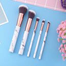 5pcs Marble Texture Eye Shadow Blush Powder Foundation Makeup Brushes Set