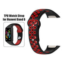Watch Strap for HUAWEI HONOR Band 6 TPU Bracelet Wristband (Black Red)