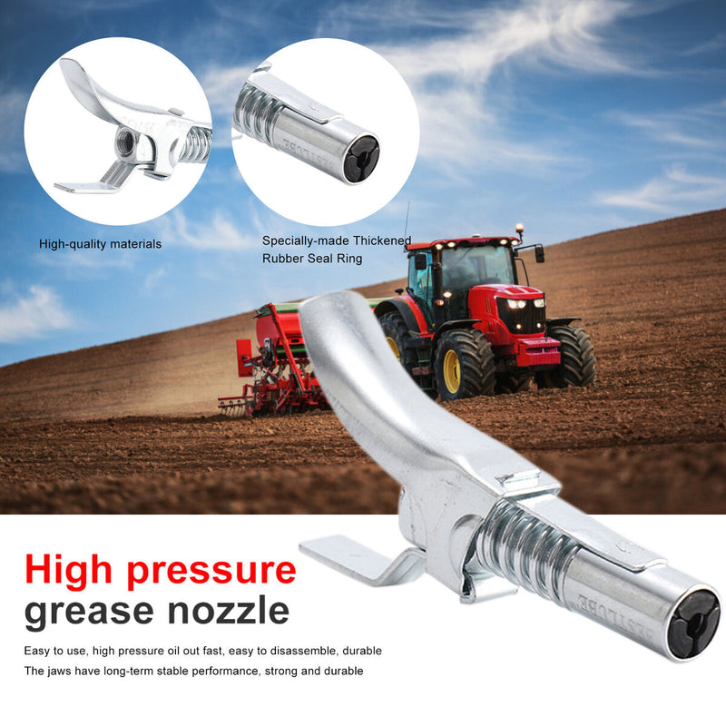 Grease Gun Coupler Cap 10000psi High Pressure Self Locking Grease Nozzle Newly