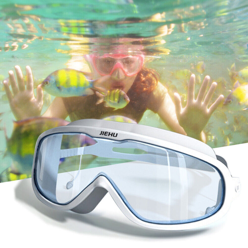 Swimming Glasses Waterproof Anti-fog Adults Swim Diving Goggles (White) Newly