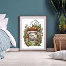 Partial Cross Stitch 14CT Mushroom House Counted Embroidery DIY Cotton Thread