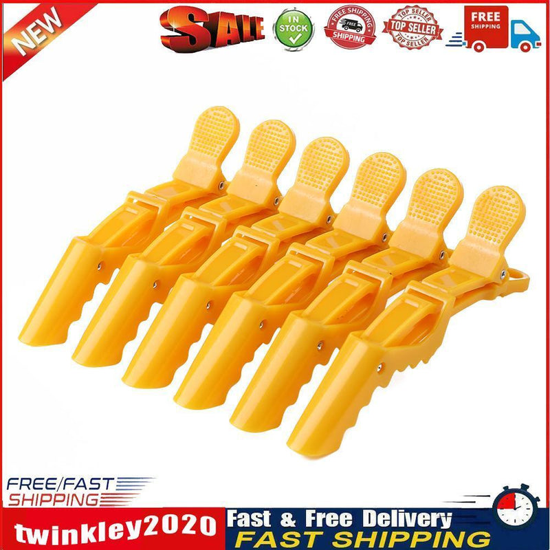 6pcs Alligator Hair Clip Grip Clamps Women Girls Styling Hairpin (Yellow) Newly