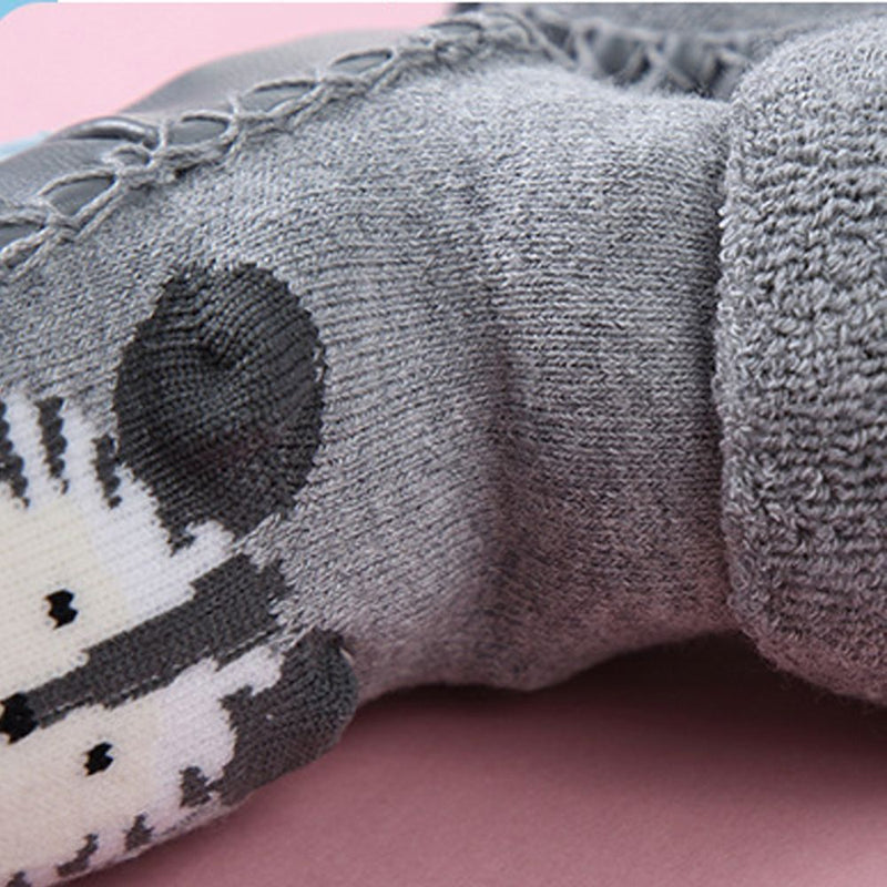 Winter Cartoon Non-slip Rubber Soles Toddler Socks Warm Terry Thicken Slippers