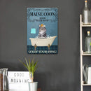 Bathtub Cat Retro Metal Plate Tin Sign Plaque Poster Wall Art for Bar (B) Newly
