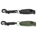 Dual Frequency Emergency Whistle with Hook Portable Rescue Whistle (Black)