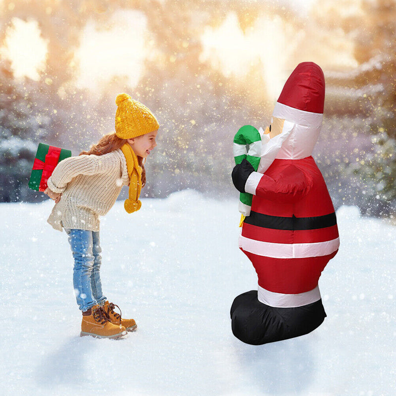 120cm Giant Santa Claus with Crutch Inflatable Christmas Props Decor (EU) Newly