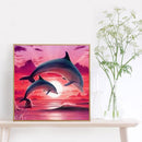 DIY 5D Mosaic Jumping Dolphin Full Round Diamond Painting Animal Picture
